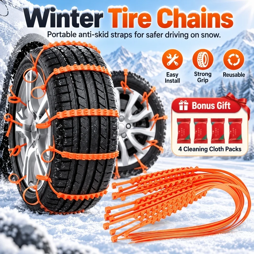 Car Tire Chains Winter Snow Anti-Skid Tyre Cable Ties Auto Outdoor Snow Tire Tyre Anti Skid Chain Emergency Accessories