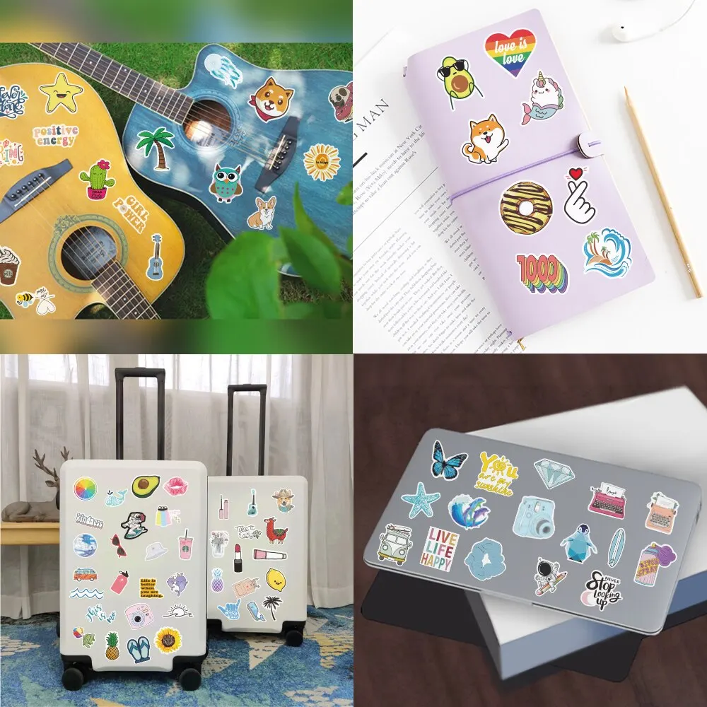 100 PCs Stickers Water Bottles Sticker Aesthetic Waterproof Cute Vsco Vinyl Stickers for Teens Girls Kids