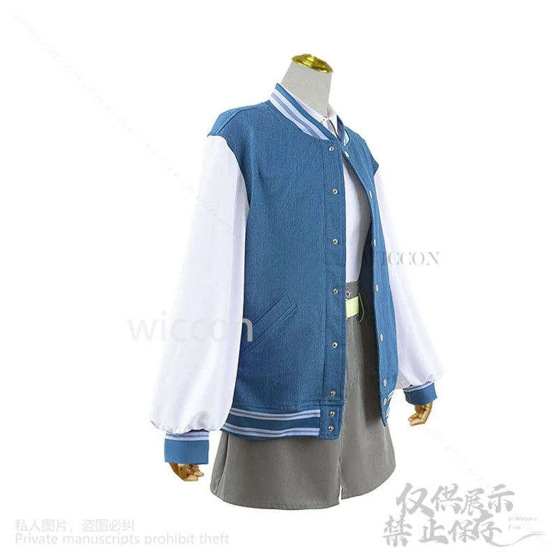 حلم أنيمي بانج! زي تنكري من It's MyGO Takamatsu معطف أزرق قميص موحد شعر مستعار توموري للفتيات والنساء في الهالوين مخصص