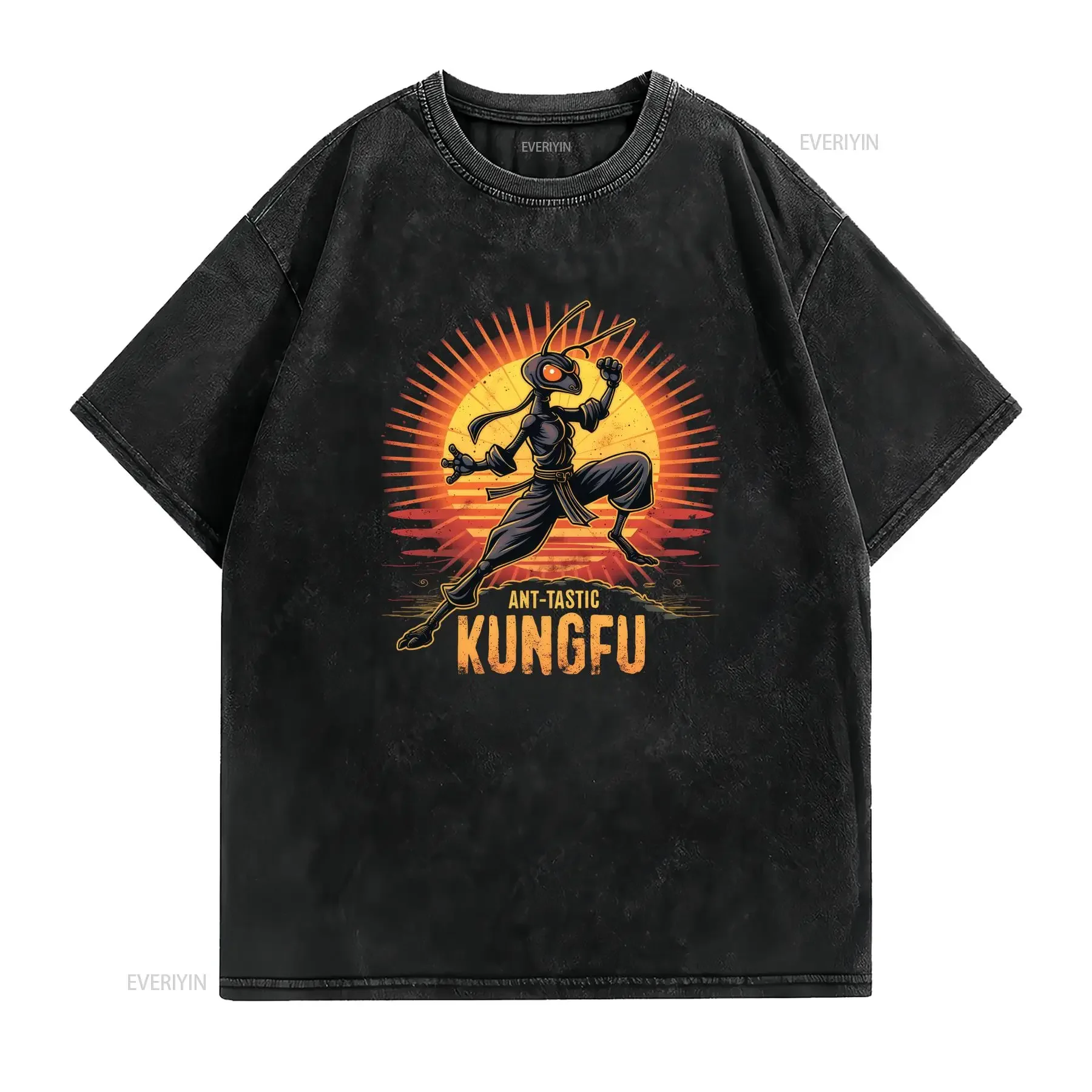 Ant Kungfu T Shirt Martial Arts Insect Lover GifT Funny Bug Entomology Top Cool Ants Nature Wildlife vintage Washed streetwear