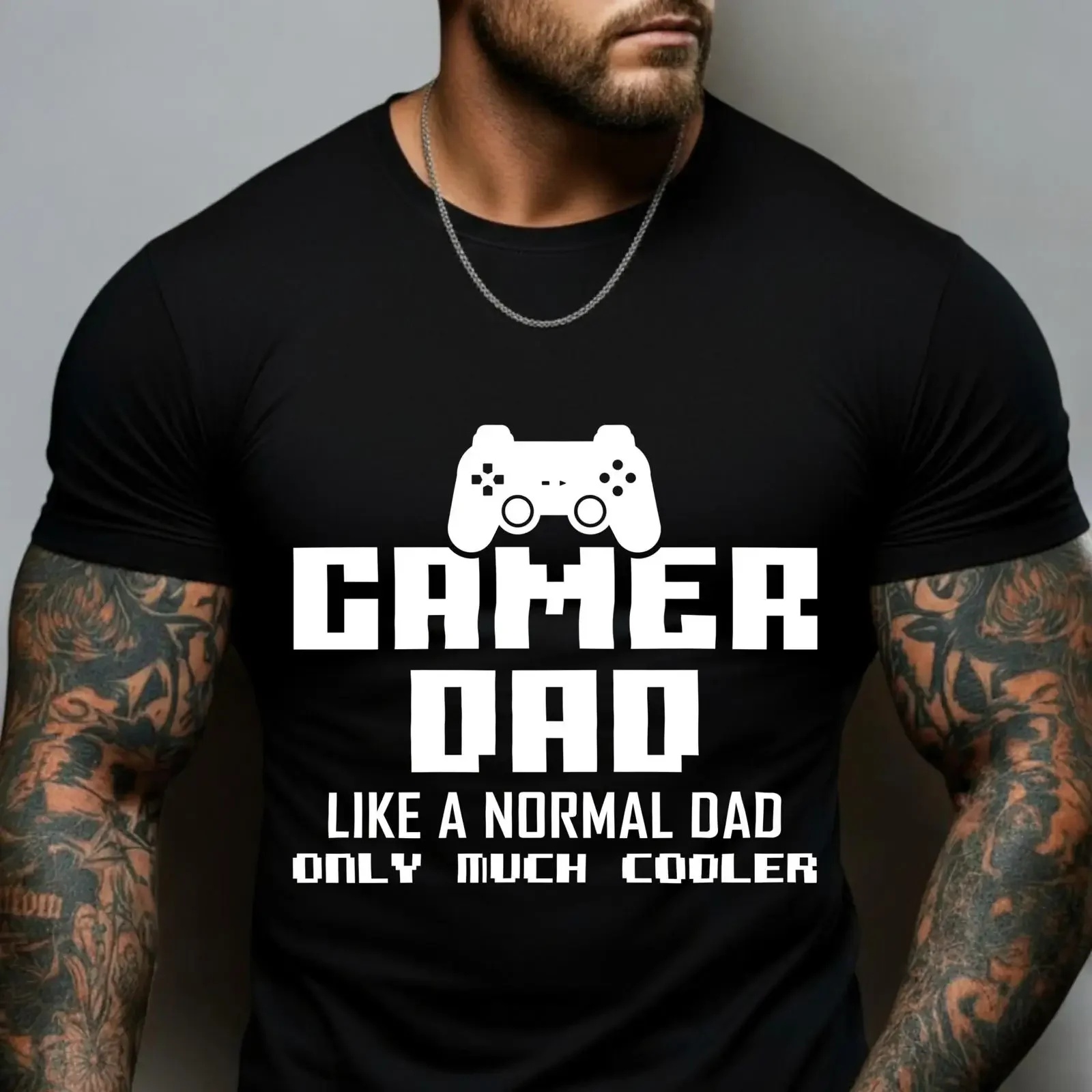 Gamer Dad T Shirt Funny Video Game Controller Cool Father's Day for Gaming Lover Daddy Casual vintage Washed Soft Slightly