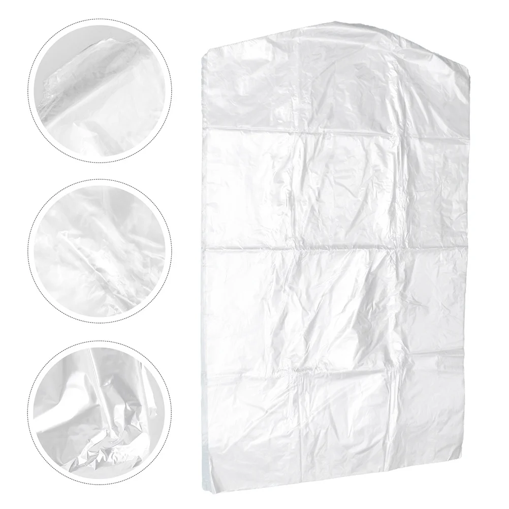 

20Pcs Garment Bag Clear Plastic Clothes Cover Hanging Dustproof Protector Suit Dress Jacket Storage Closet Organizer