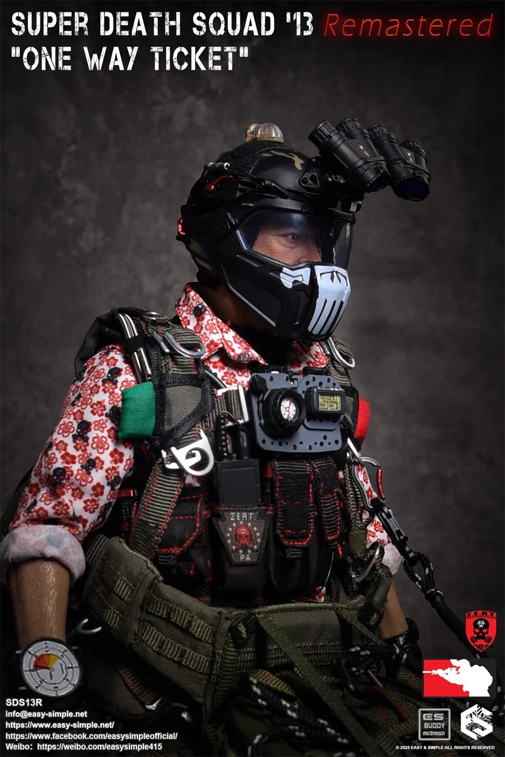 New Arrival 1/6th EASY&SIMPLE ES SDS13R ZERT Super Death One Single Ticket Way Soldier Action Figure About 12" For Fans Collect