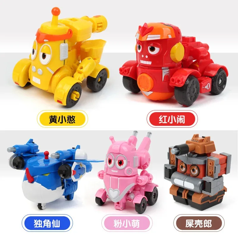 5 ピース/セット幼虫おもちゃロボットクリエイティブ楽しい組立変換おもちゃかわいいアニメメカアクションフィギュアモデルギフト子供のための