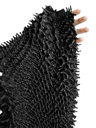 Black Durian Super Elastic Hedgehog Pointed Jacquard Three-dimensional Texture Fabric Creative Clothing DesignerFabric  30X30CM
