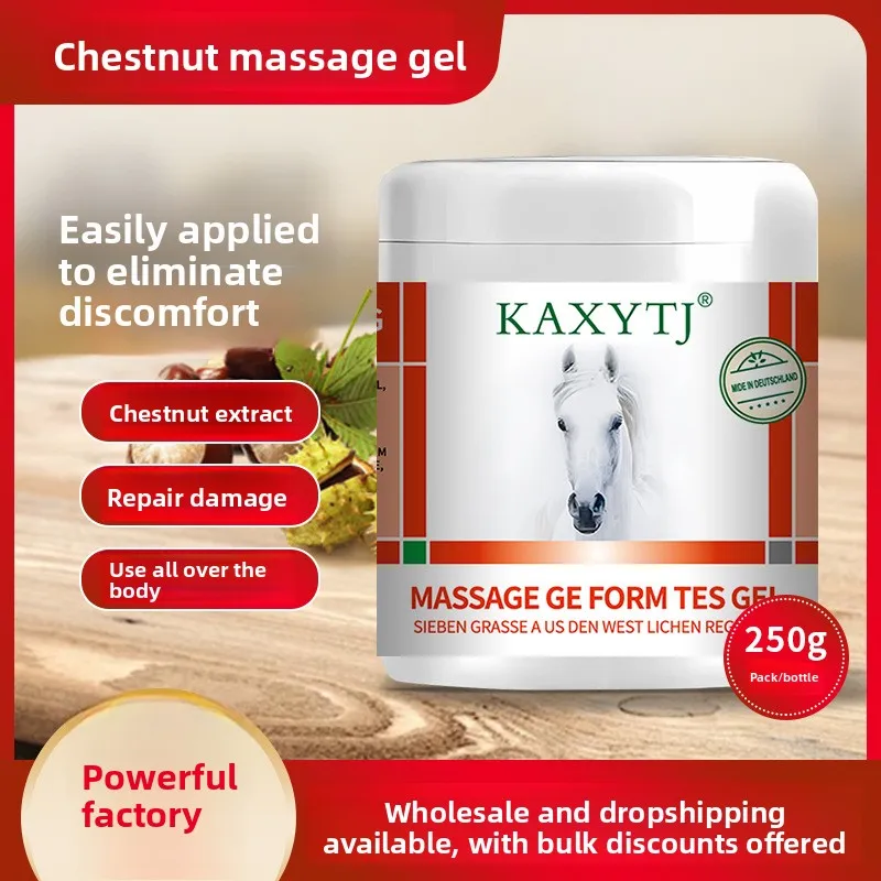 Gel de masaje de castaña de caballo 250g - Crema calentadora alivia el dolor muscular, la tensión de las articulaciones, el dolor de cuello, de hombros y cintura