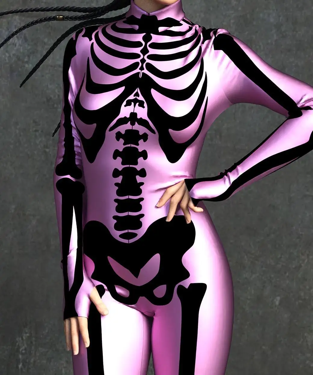 Karneval Totenkopf Party Bodysuit Damen Sexy Horror-Print Jumpsuit Feiertagsparty Maskerade Catsuit Kostüm Einzigartiges Aerial Yoga Set – Detail 21