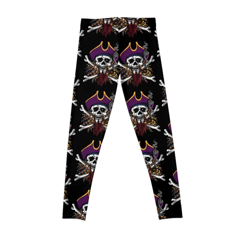 Pirate Skull Crossbones Sailor Leggings Fitness's gym clothes legings for fitness Pants sport for physical Womens Leggings