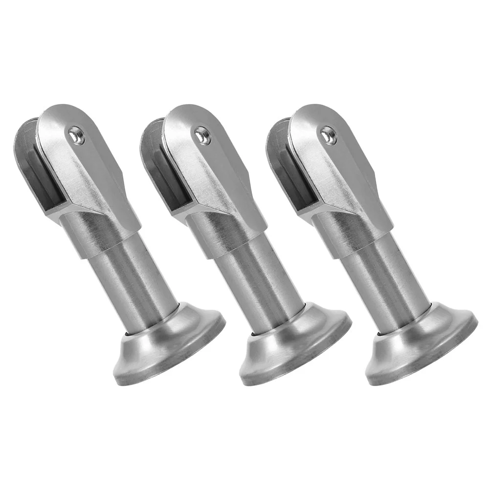 3 Pcs Stainless Steel Partition Feet Glass Brackets Stand Table Cabinet Clips Alloy Household Clamp Shower for Shelf Railing