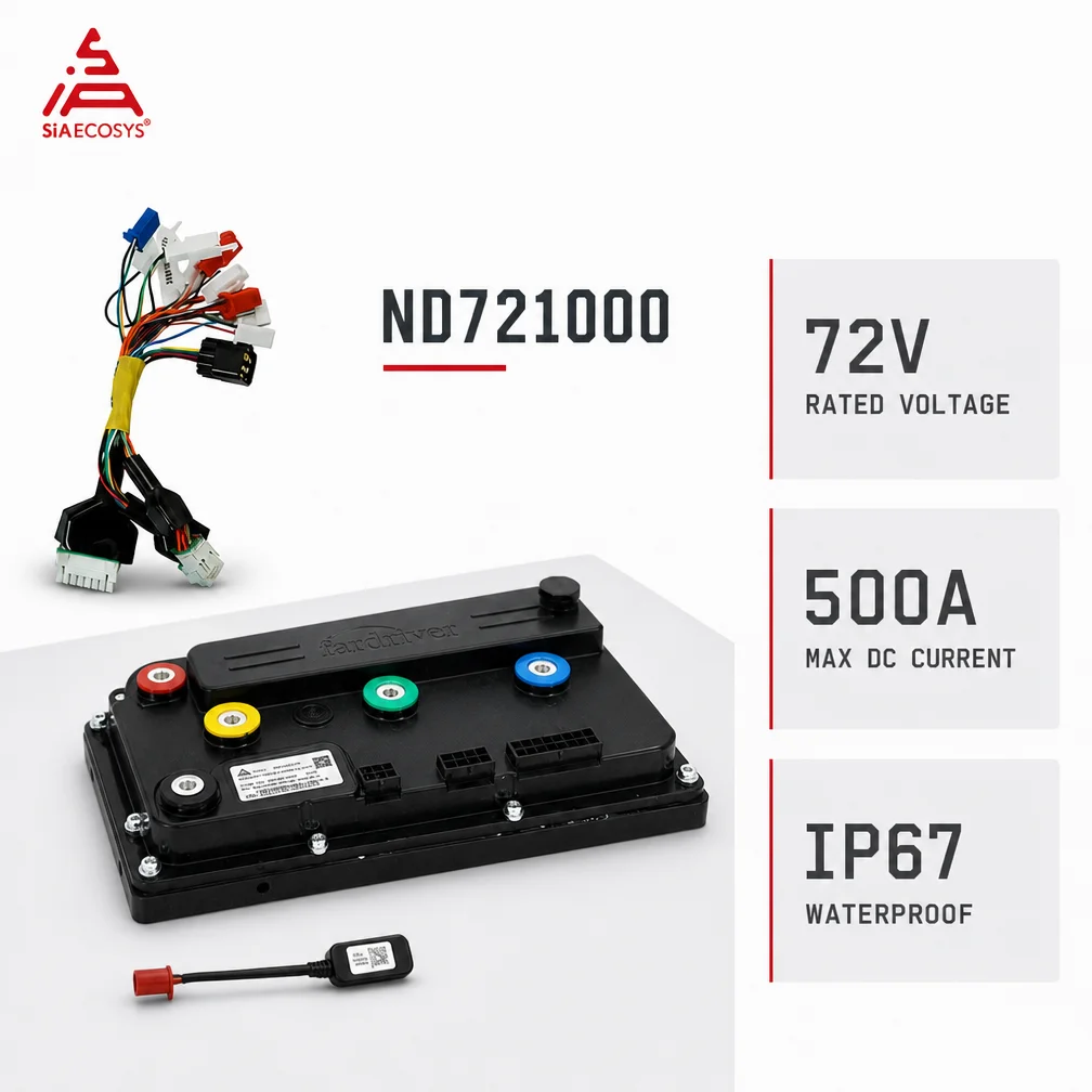 Fardriver ND721000 Ultra Bee Version 72V 1000A Phase Programmable Sine Wave Controller  for 8-12kW Electric Motorcycle Motor
