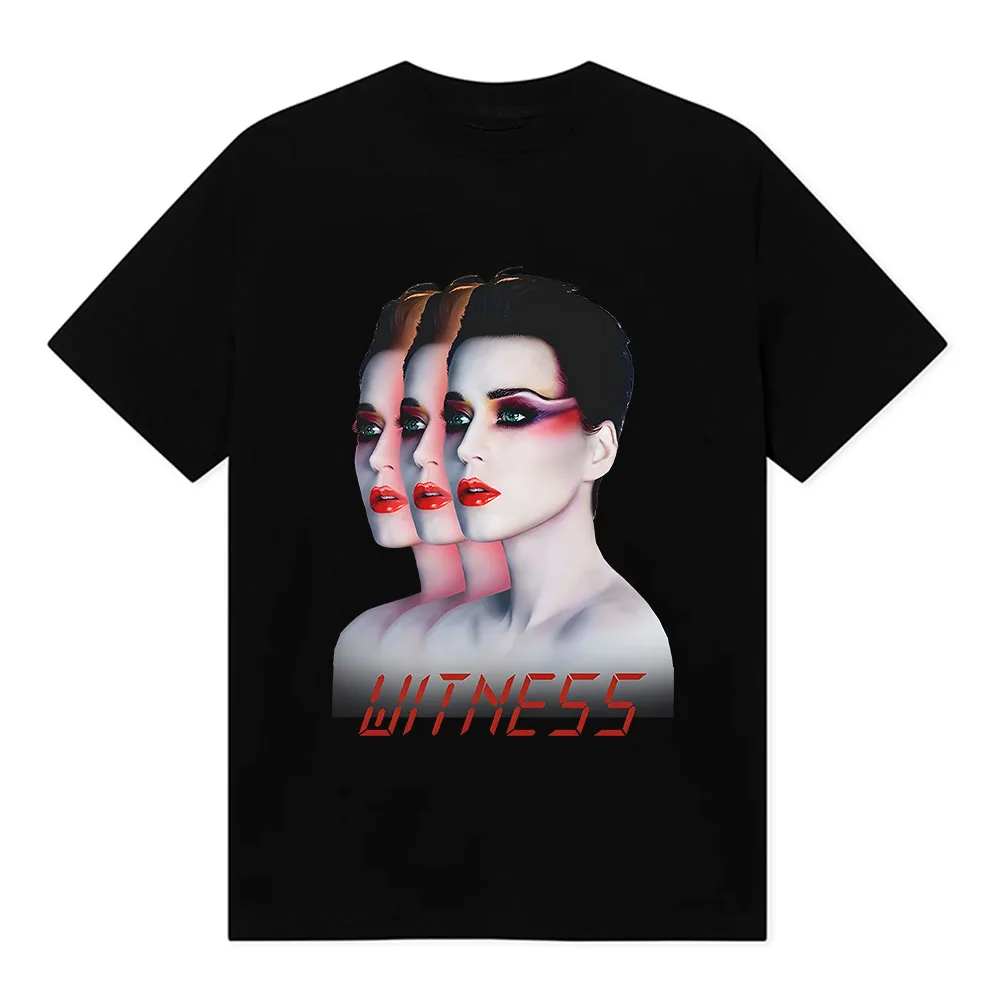 

KatyPerry Witness Tee Short Sleeve Cotton Male T-shirt Unisex Streetwear Singer Graphic Printing Fashion Tshirts Loose Men Shirt