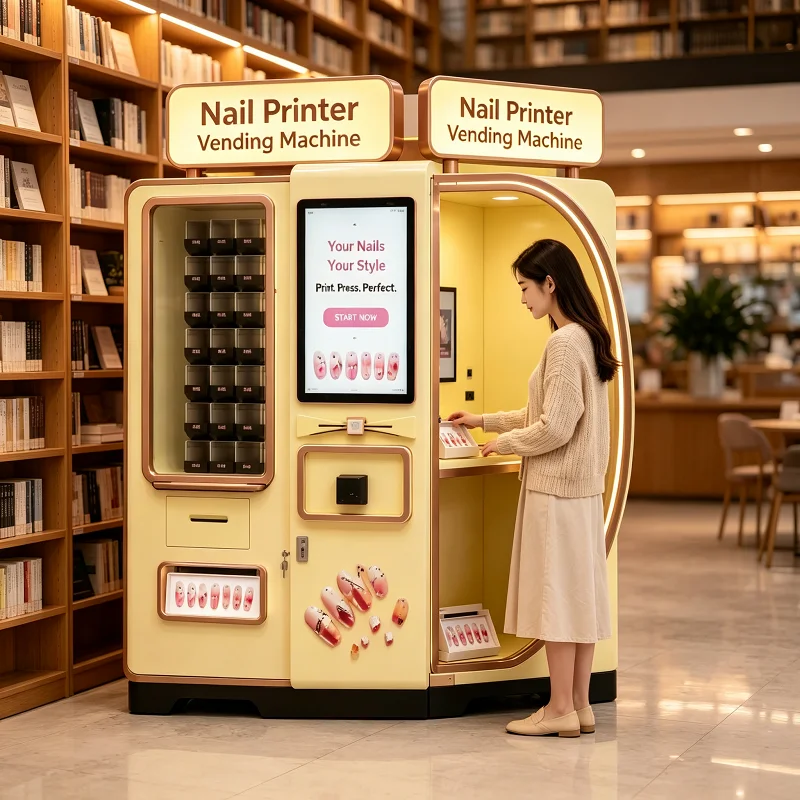 High-Definition Touch Screen Nail Printer, Automatic Self-Service Vending Cabinet, for Commercial Plaza Area
