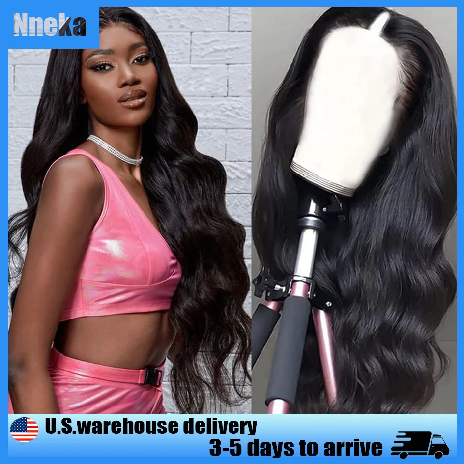 

Nneka 40 Inch Body Wave V Part Wig Hair Loose Body Wave Black Wig Full Machine No Lace Wig V Part Wig Human Hair Brazilian Hair