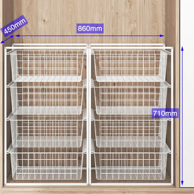 سلة تخزين سحب خزانة الملابس، تخزين حاجز متعدد الطبقات