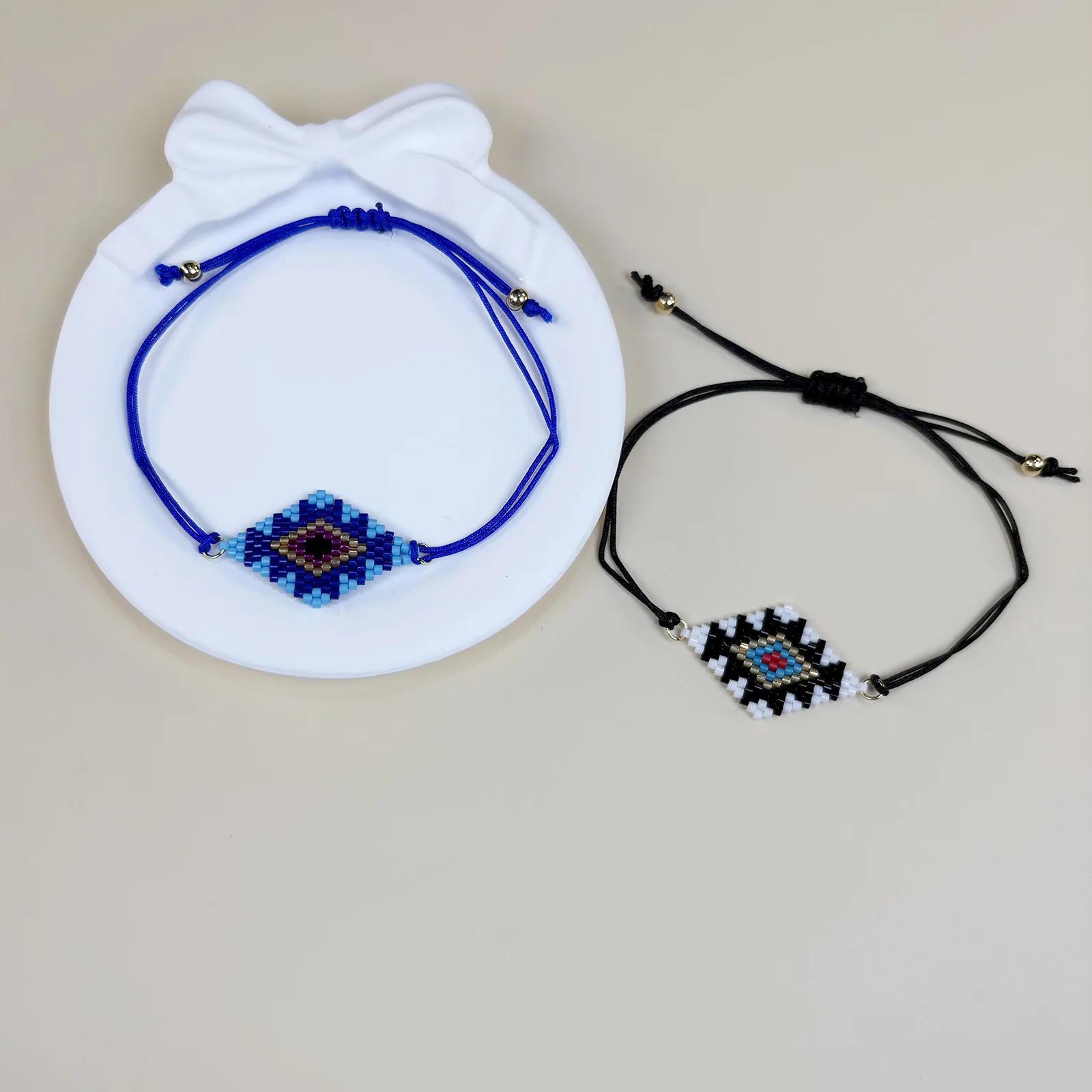 Rice bead bracelet Creativity Geometry Pattern Hand weaving Bohemia Adjustable Female Fashion Simple Beaded bracelet