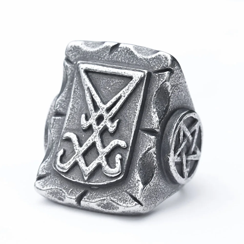 Bague tête de mort gothique rétro pour homme, matiques en acier inoxydable SION L, bijoux de motard punk, cadeaux pour petit ami, fête masculine, nouveau, 2024