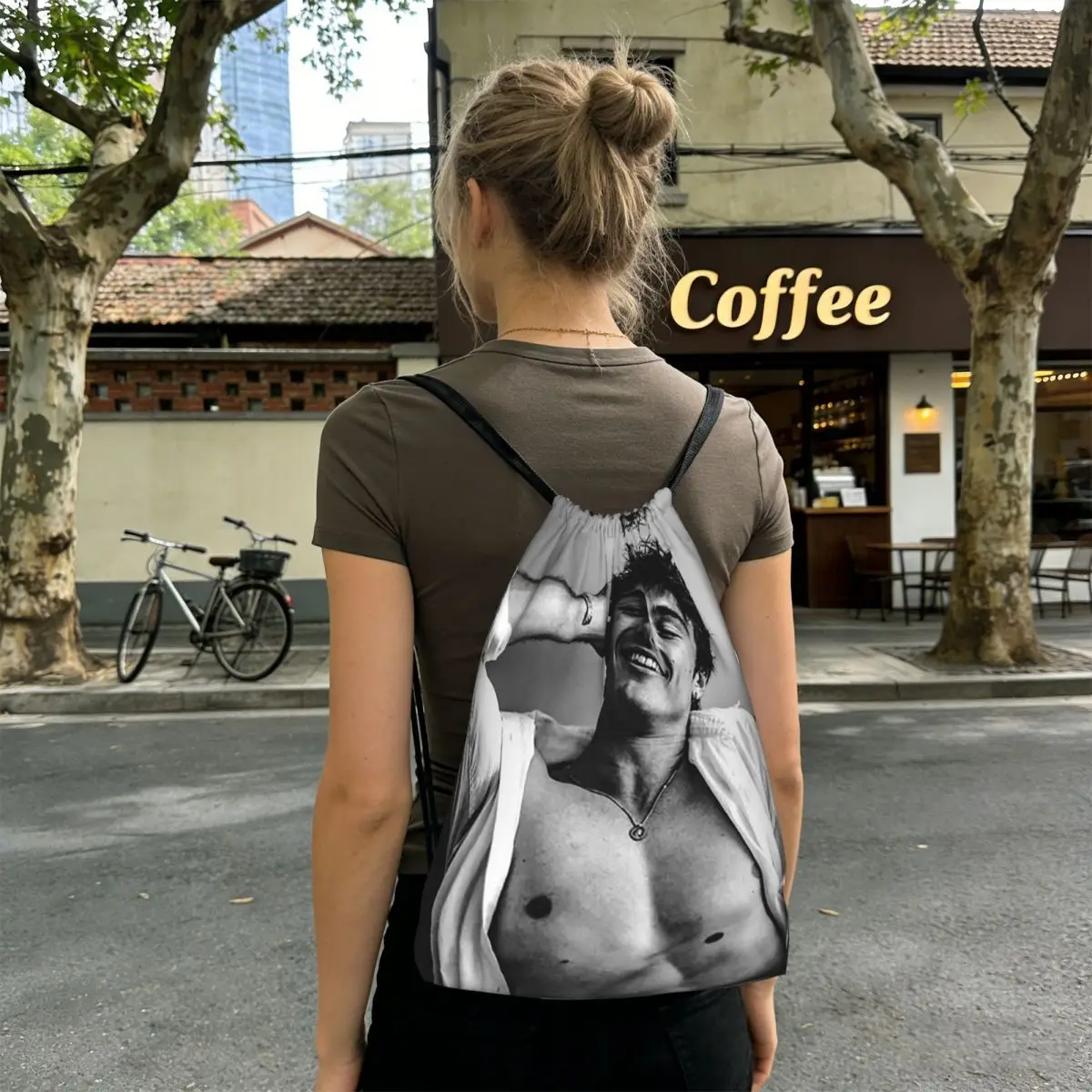 Jacob Elordi Australian Actor Backpacks Multi-function Drawstring Bags Sports Bag Book Bags for Travel School