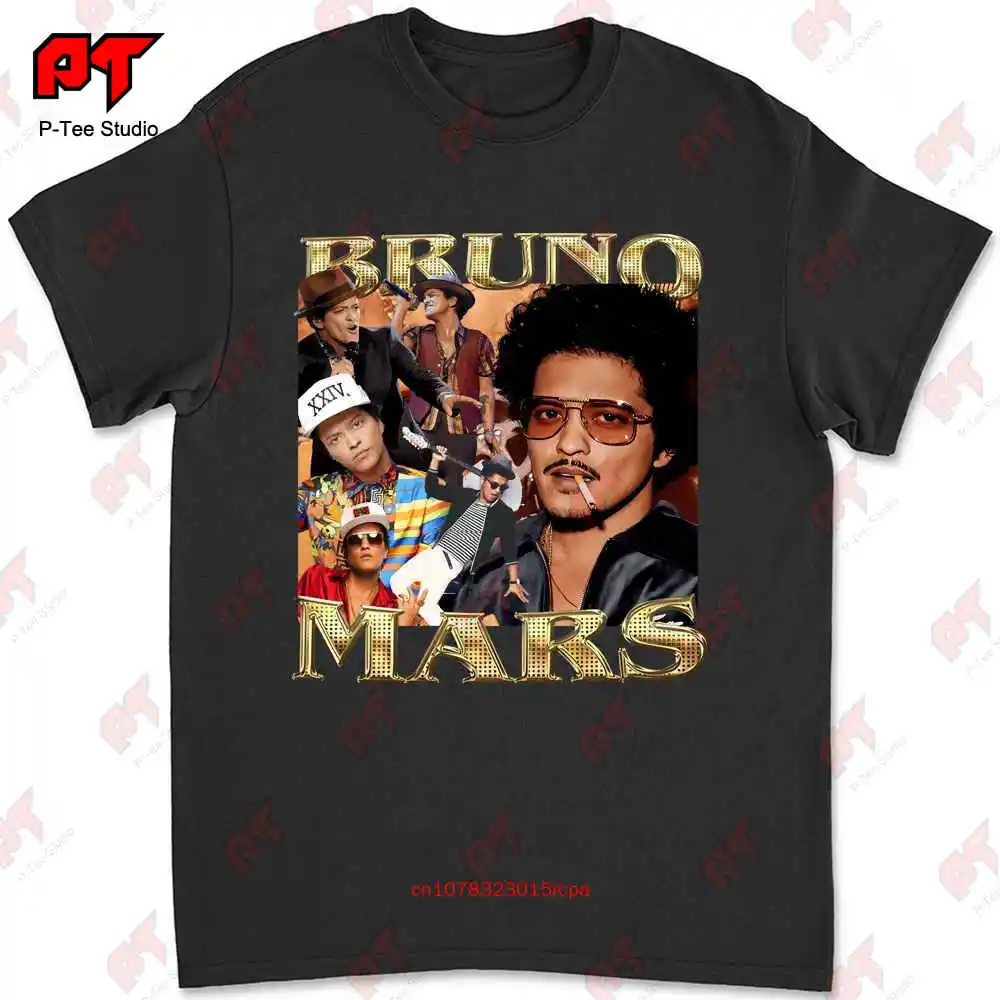 Bruno Mars Vintage 90S For Fans New Black T Shirt Fullsizes RA1X