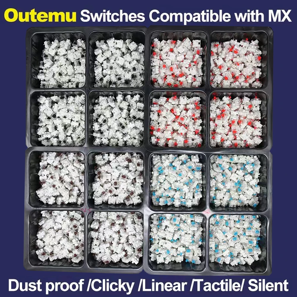 Outemu Blue Switch Mechanical Keyboard Custom Silent Linear Switches RGB Brown Red Key 3Pin SMD Gaming Compatible With MX Switch