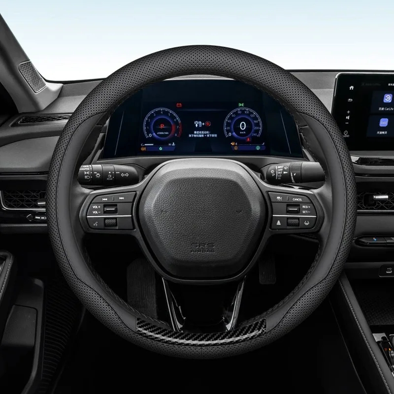 Universal Car Steering Wheel Cover Leather Steering Wheel Covers Car Interior Accessories 38cm O/D Type Non Slip Steering Covers - Image 2