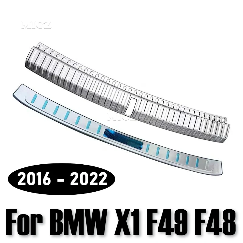 

For BMW X1 F49 F48 2016 2017 - 2021 2022 Car Accessories Rear Bumper Protector Sill Trunk Rear Guard Tread Plate Cover Trim