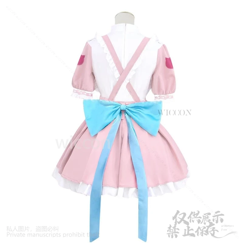 Yuuki sakuna cosplay anime hololive vtuber virtual youtuber traje vestido rosa lolita para meninas halloween natal personalizado