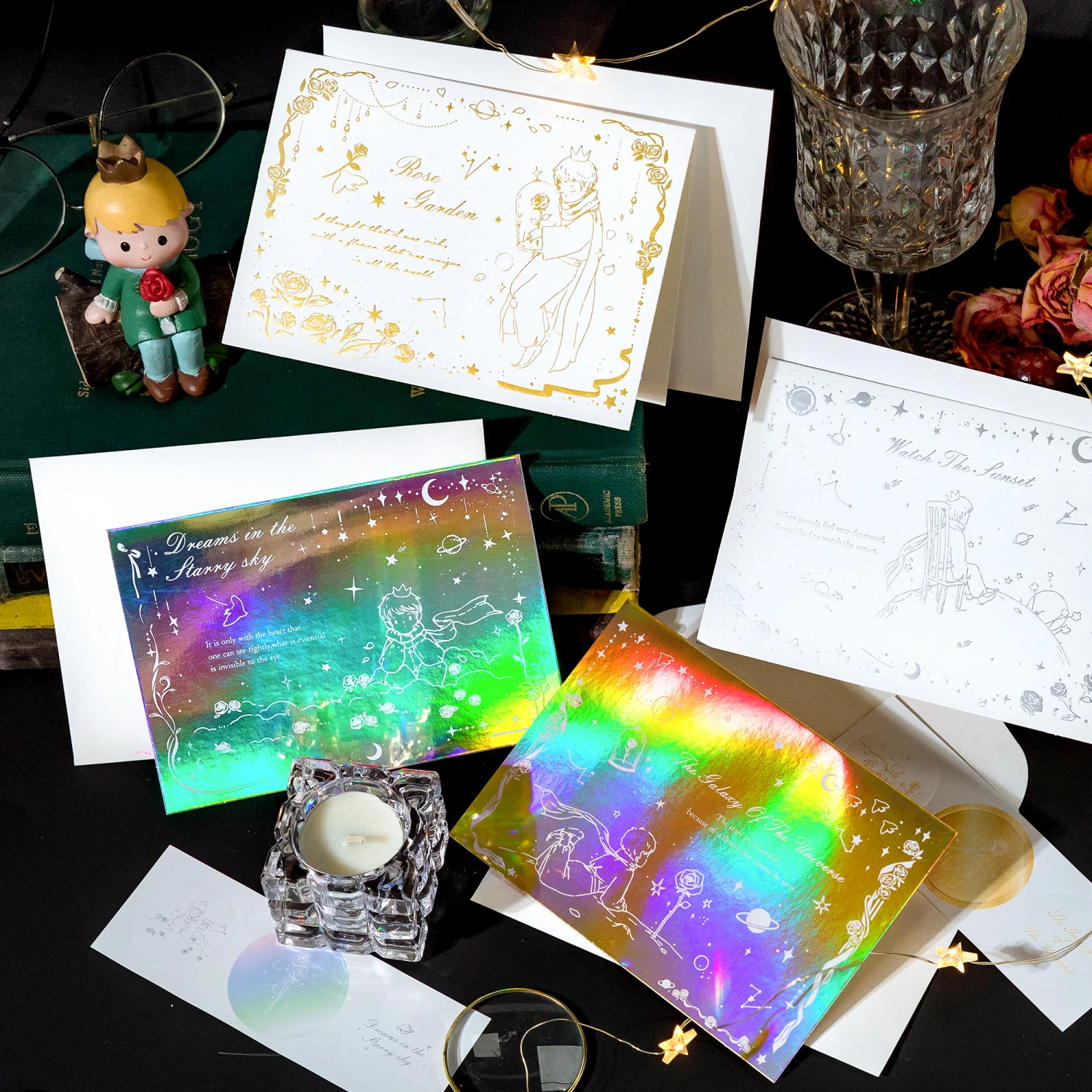 4 teile/los der Prinz und die Rosen serie Karten & Geschenk karten