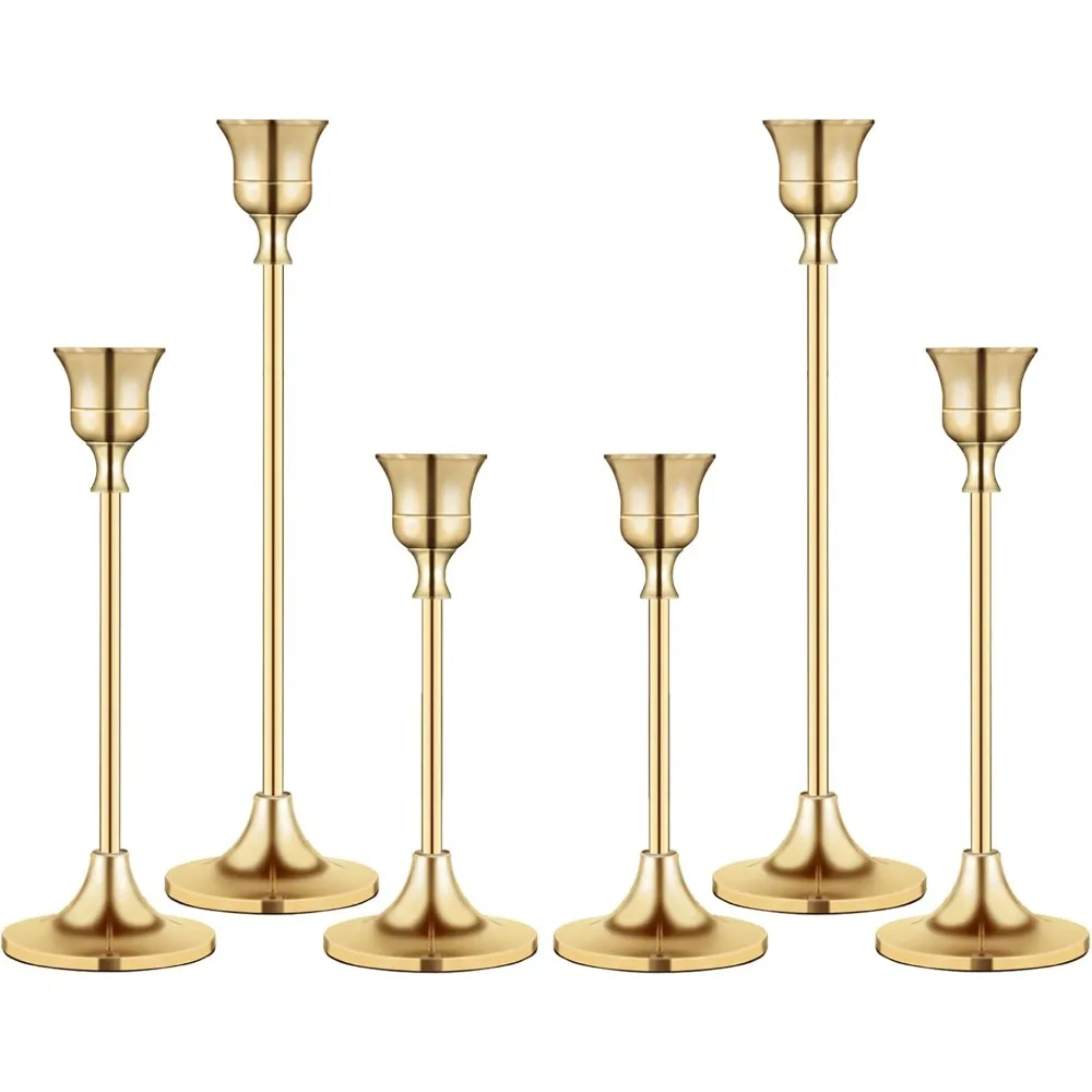 Candlestick Holders,Taper Candle Holder for Candlesticks Gold Brass Vintage Candle Stick candle Holder Candelabra