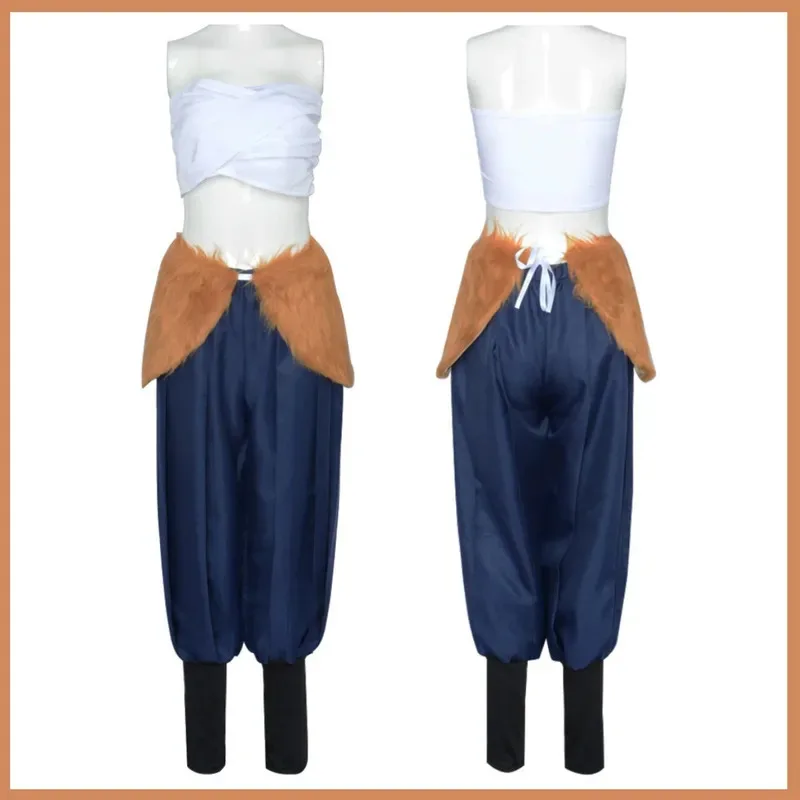 Disfraz de Anime Hashibira Inosuke para mujer, conjunto completo con peluca, Tops de tubo sexys, pantalones, decoraciones de cintura, traje de Halloween