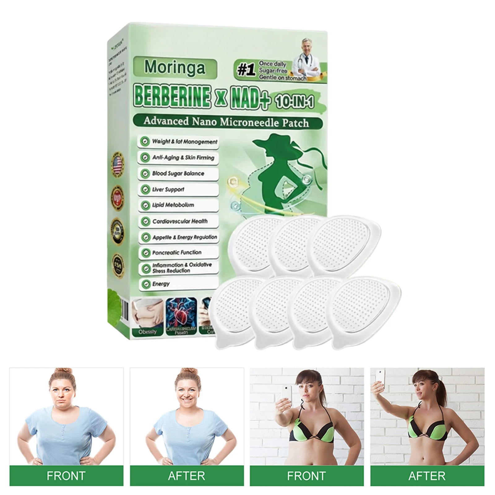 

7pcs 10-In-1 Metabolic Body Patches Moisturizing Firming Skin Advanced Herbal Skin Patch for Body Skin Daily Use