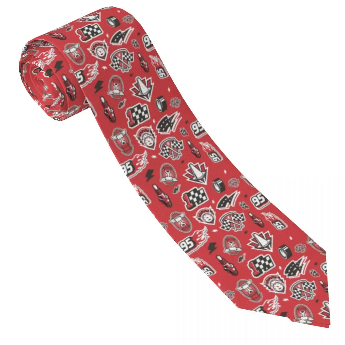 Custom Lightning McQueen Necktie Men Printed Necktie Speed Racing Car For Business Mens Silk Tie