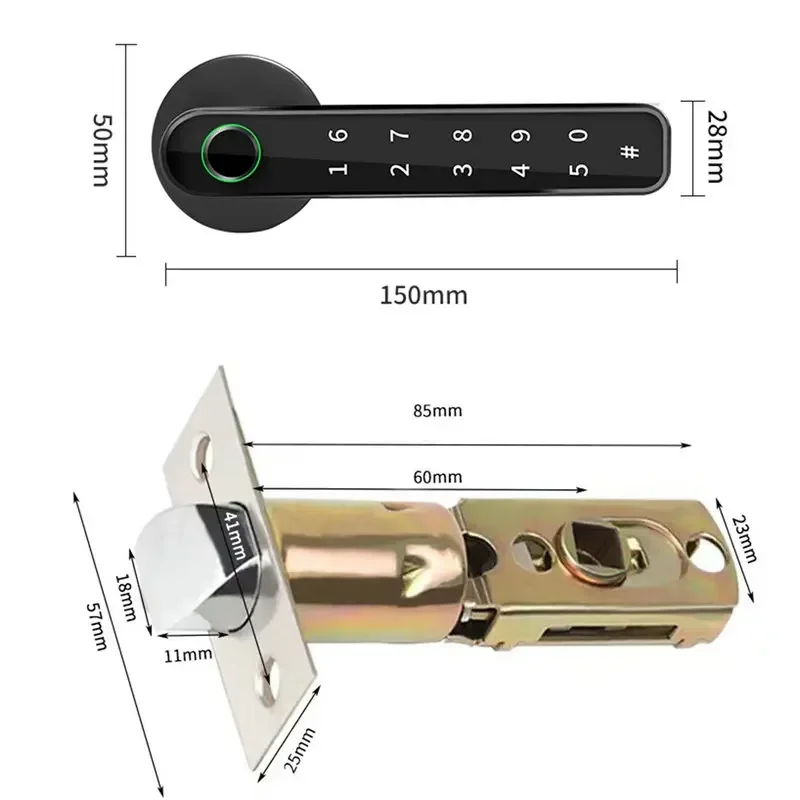 Serrure biométrique intelligente sans fil, Tuya BLE, installation facile, sécurité à domicile, empreinte digitale, bouton de porte numérique, WiFi