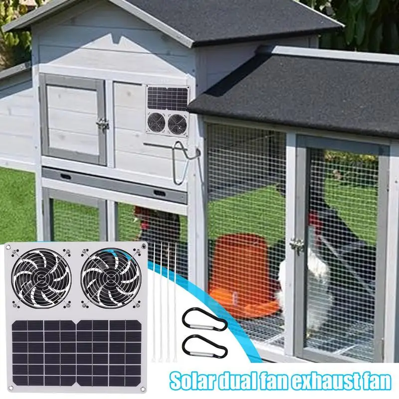Solar Dual Fan Exhaust Fan High Airflow Solar Operated Double Fan Solar Panel Exhaust Fan For RV Car Electrical Appliances