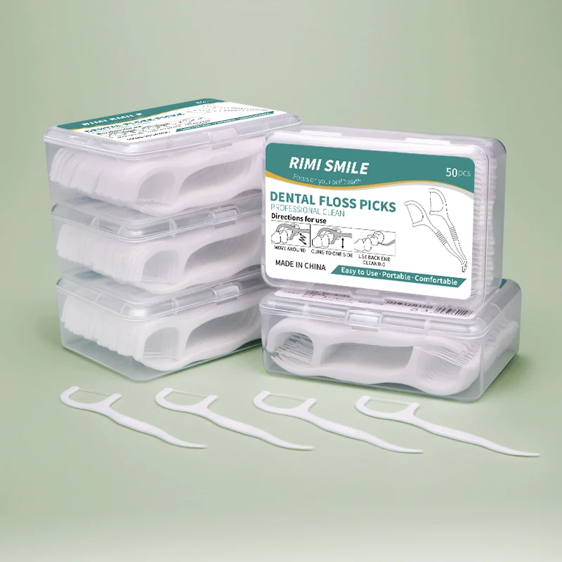 50/150/300/600/1000 Piezas Palillos de Hilo Dental Herramientas para el Cuidado Bucal 5