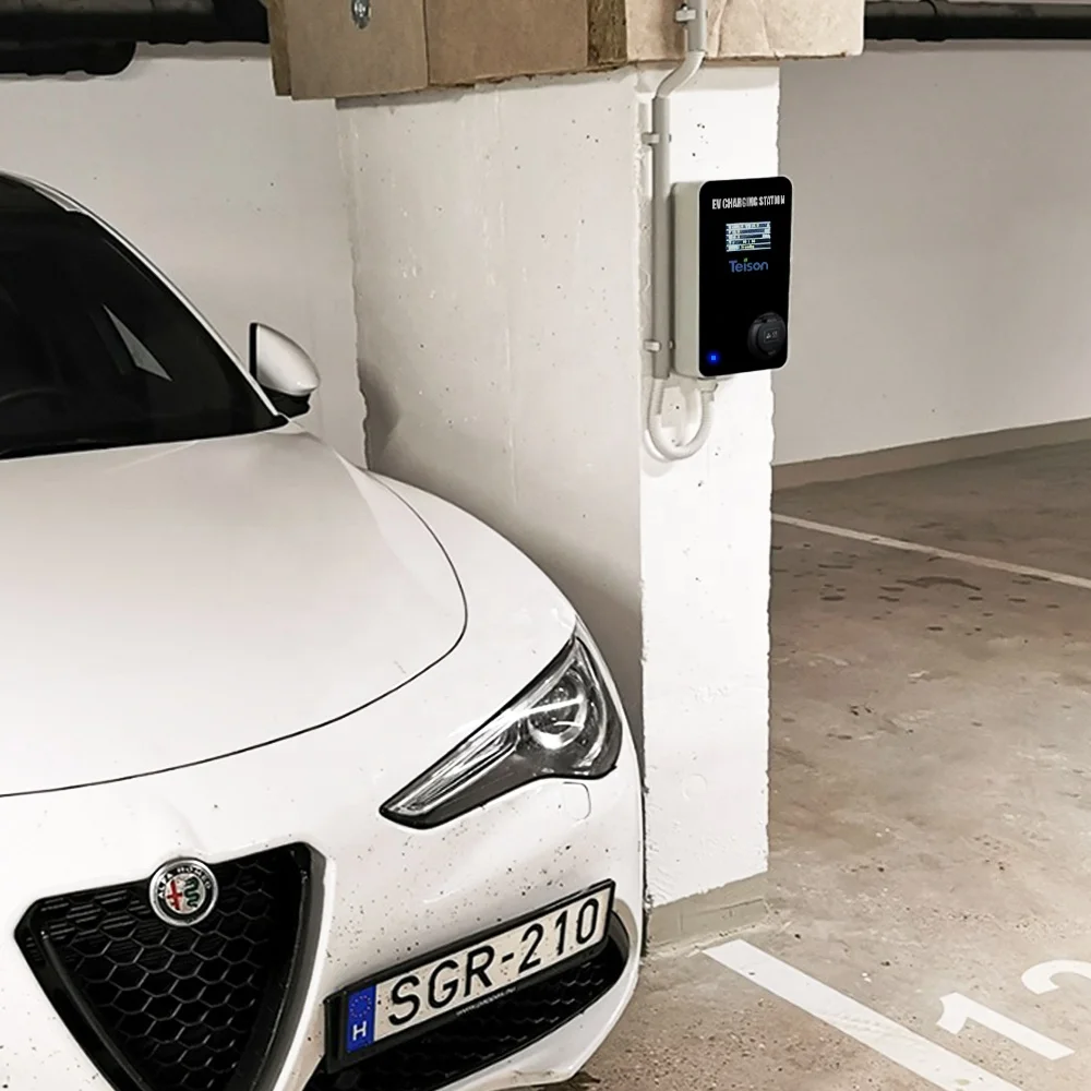 Teison 32a monofásico 7.4kw wallbox casa ev carregador tipo 1 para carros elétricos