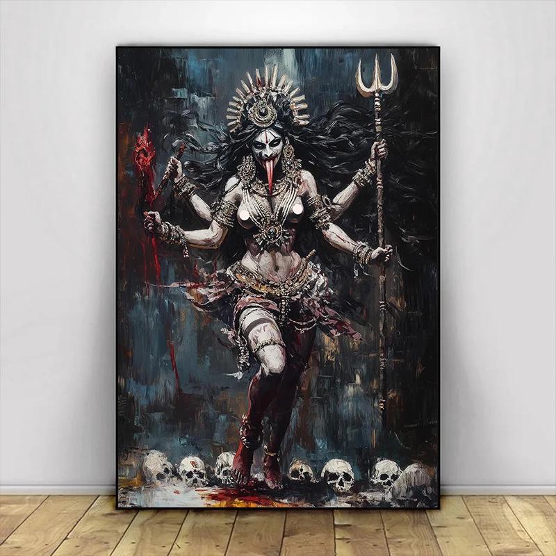 Classic Terror Curse Gothic Style Tattoos Female Warrior Portrait Posters Canvas Paintings Wall Art Pictures Bedroom Home Decor