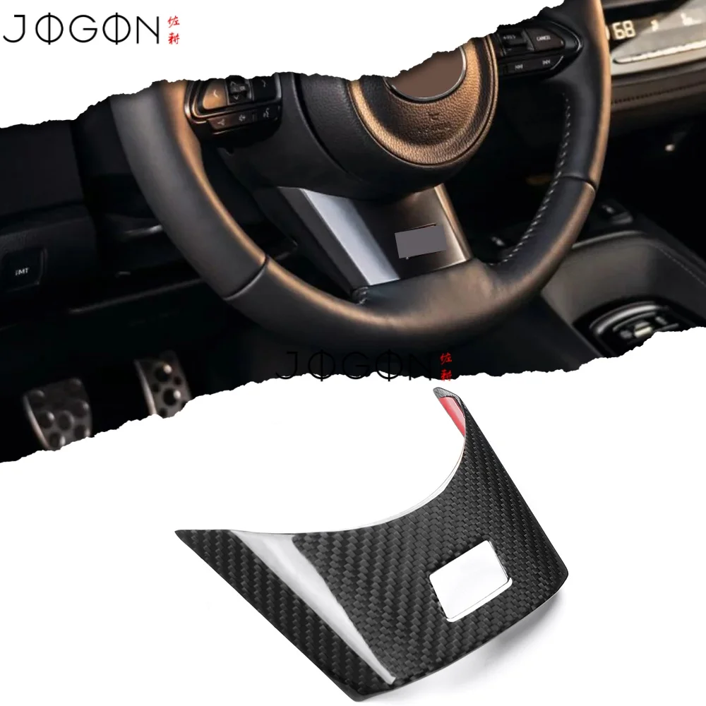 For Toyota GR Yaris 2025 2026 Real Carbon Fiber Car Interior Steering Wheel Button Strip & Lower Panel Cover Trim Accessories