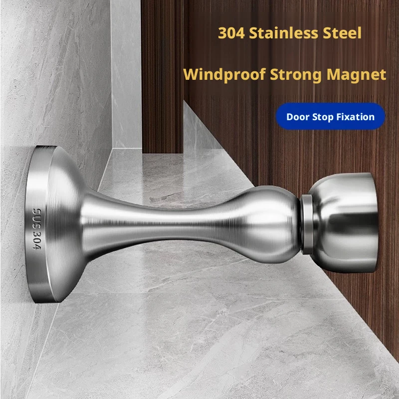 Stainless Steel Doorstop Door Stoppers New Heavy Duty Stainless Steel Strong Magnetic Door Stopper Powerful Bedroom Doorstop