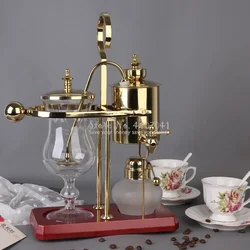 Luxury Rose Gold Glass Syphon Coffee Maker for 4 Cups Belgian Design Royal Family Balance Polished Finish Siphon Drop Pot
