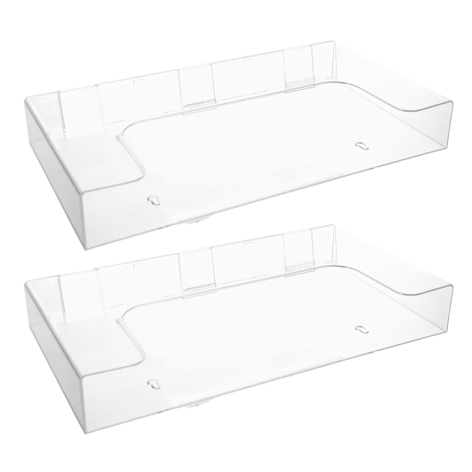 2Pcs Acrylic Wall File Holder Transparent A4 Magazine Rack Shelf Wall Mounted Document Organizer Office School Home Paper