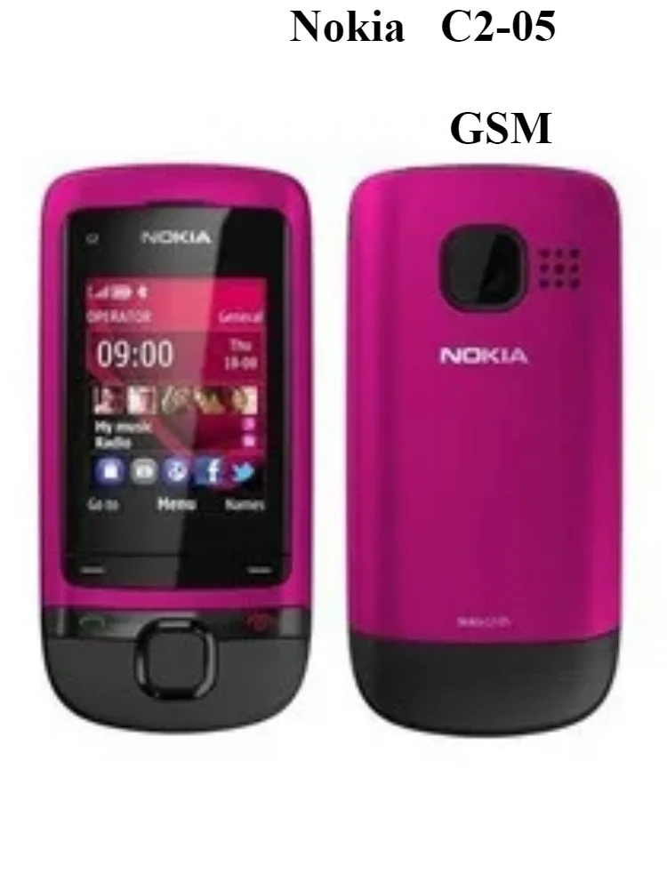 غطاء منزلق لهاتف Nokia C2-05 GSM مزود بتقنية البلوتوث وموسيقى الهاتف المحمول