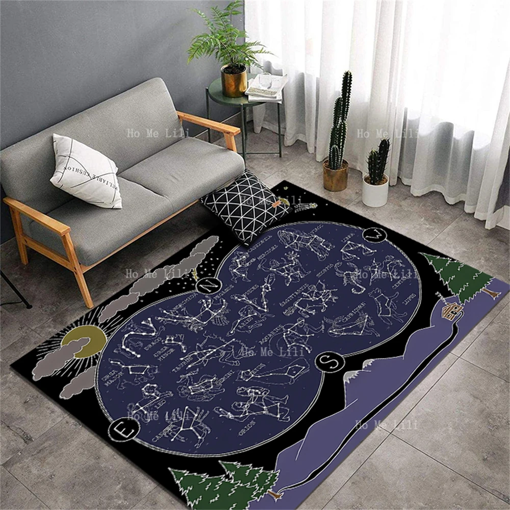 Interactive Sky Maps Draw Your Night Sky.  Non Slip Flannel Floor Rugs