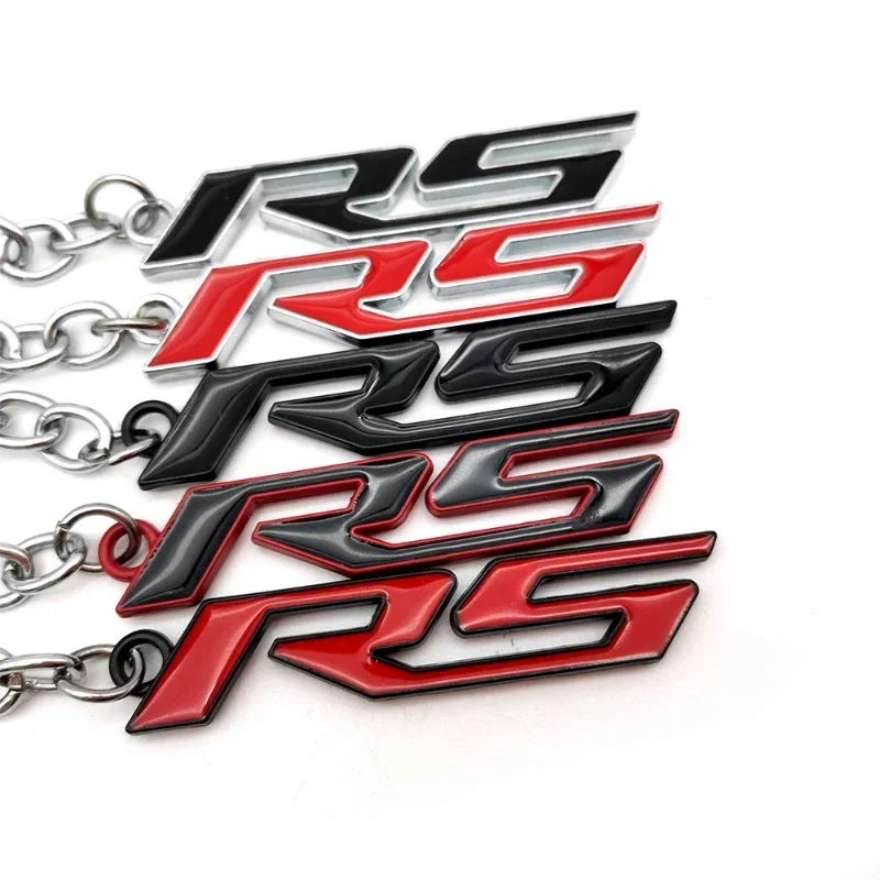 RS Logo Metal Car Keychain Holder for Chevrolet Cavalier Onix Cruze Aveo Silverado Auto Key Rings Accessories