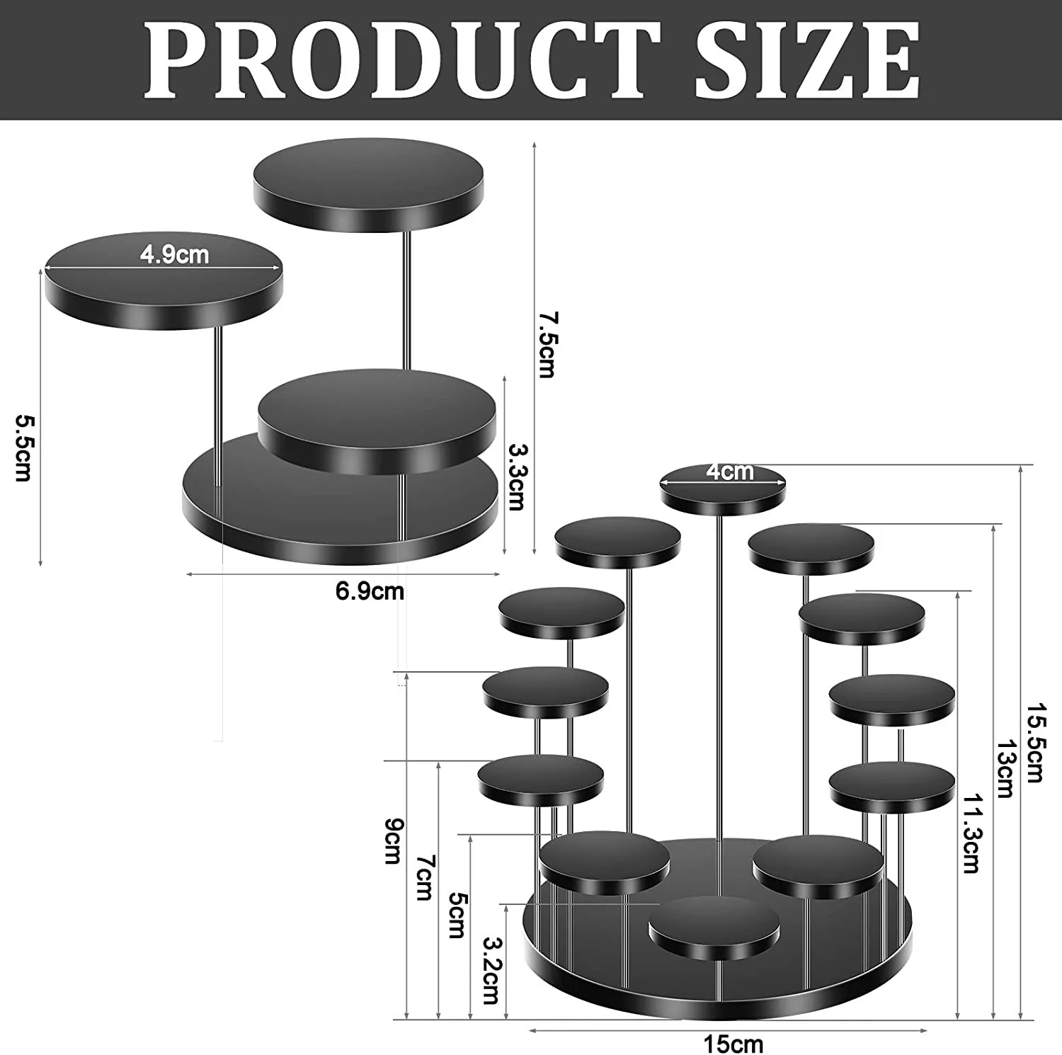 Acrylic display Stand for Jewelry Ring,Cupcake Acrylic Cupcake Riser Stand Round Display Holder Donuts Dessert Rack ,Pop Figures