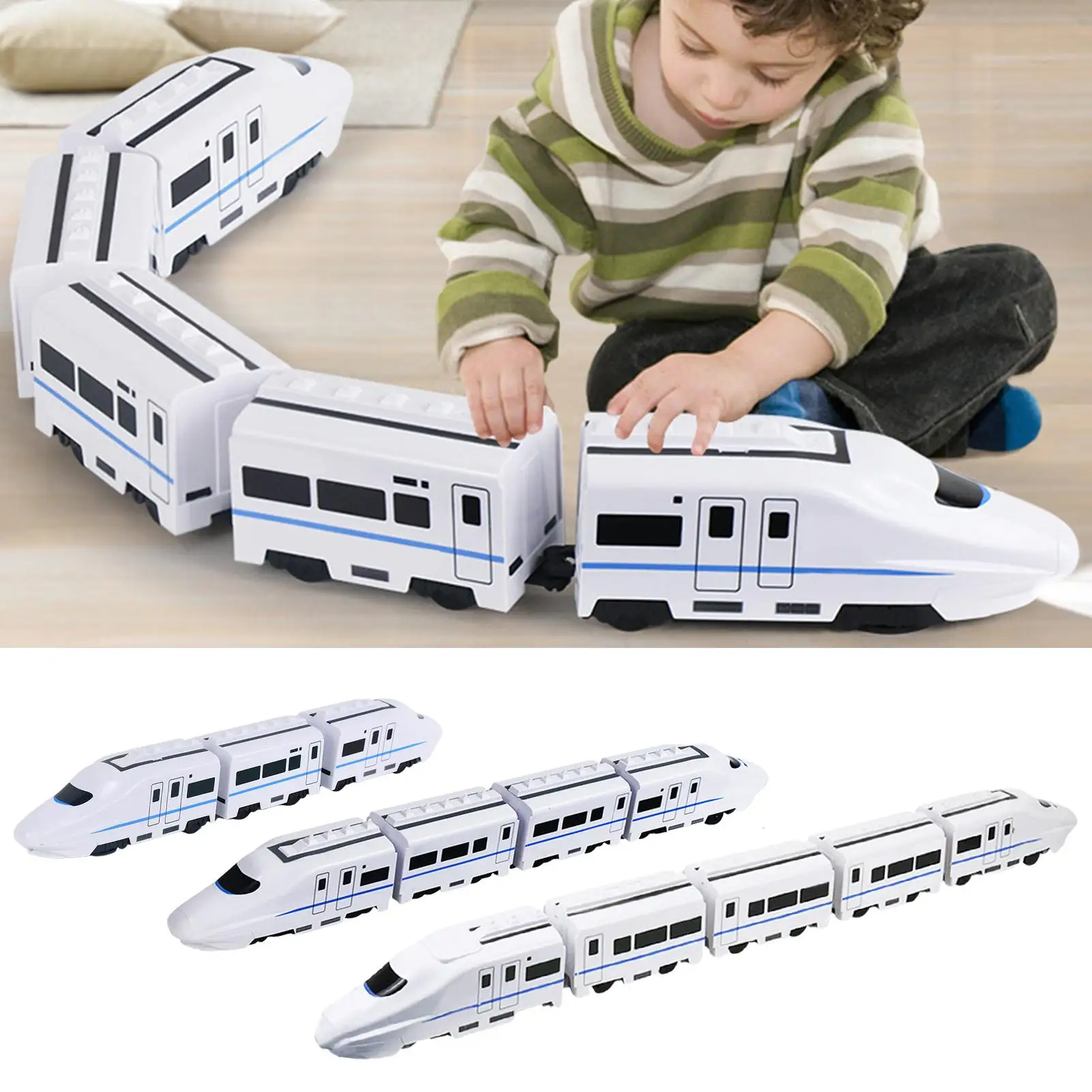 Electric Train Set with Lights & Sounds High-Speed Toy Train for Kids Learning Play,  Birthday Christmas Indoor Outdoor Garden