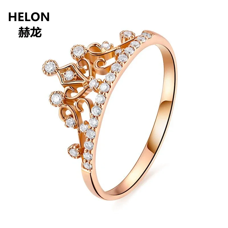 Solid 14k Rose Gold Women Engagement Wedding Ring 0.14ct SI//H Natural Diamonds Ring Fine Jewelry Valentine Graduation Gift