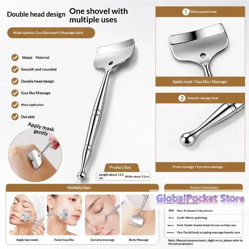 1PCS Double-headed Acupuncture Pen Facial Reflexology Tools Stainless Steel Trigger Point Massager Tool Deep Tissue Massage Tool