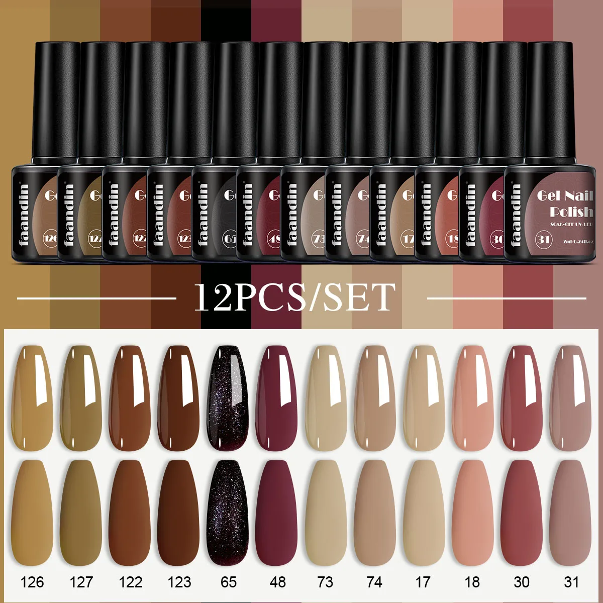 12Pcs/Set Faandin 0.24oz*12 Pieces Crystal Cat's Eye, White Moonlight Cat's Eye, Solid Color Combination Pack, Deep Transforming Cat's Eye Gel Nail Polish, Selected Versatile Colors Gift Box, Gift for Mom, Gift for Girlfriend, Perfect Gift, Fashionable Women's Dating, Date Night, Prom Essential Item, Can Be Done at Home, Simple Operation, Colorful and Lustrous, Not Easy to Fade, Nail Salon
