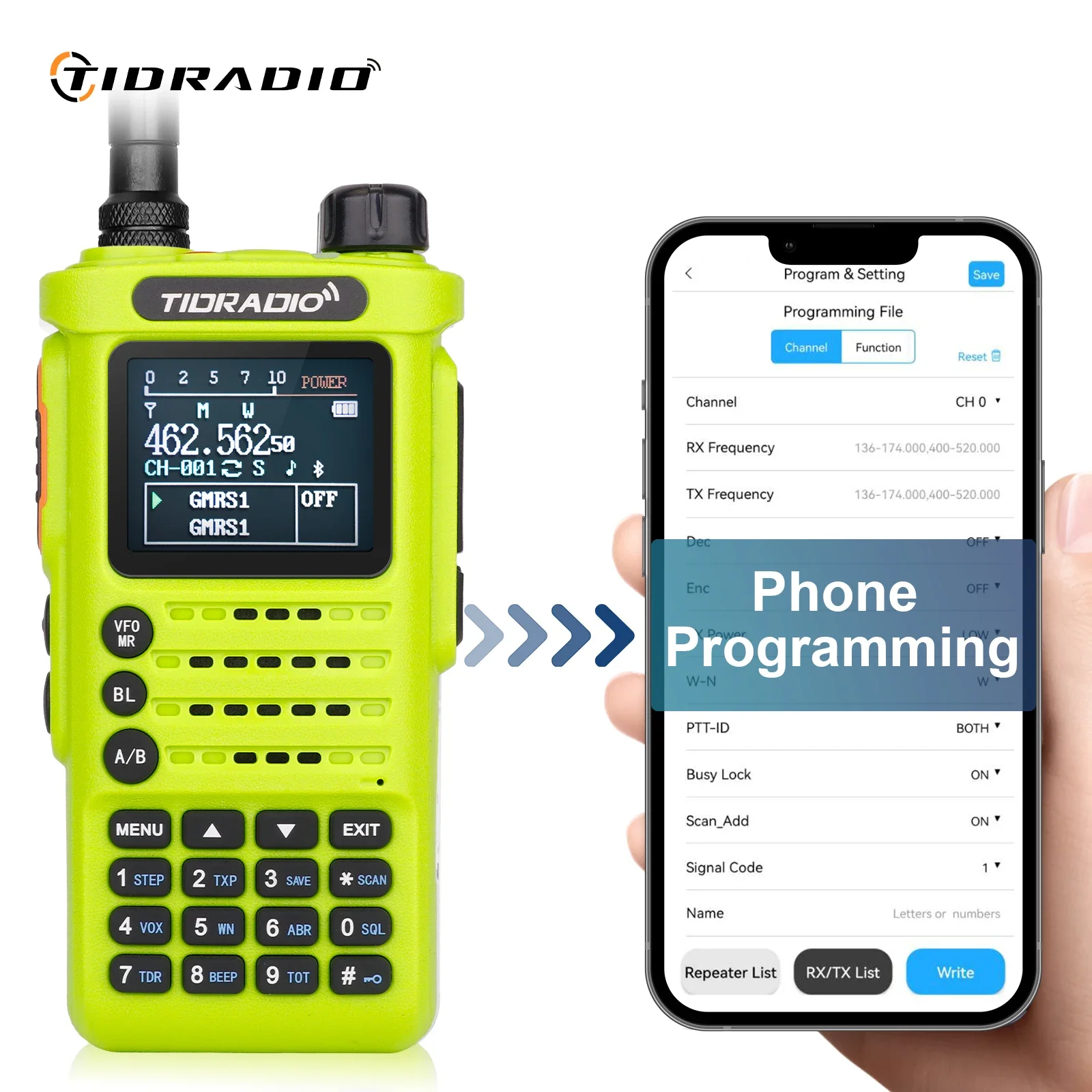 TIDRADIO 2nd Gen TD H8 10W Walkie Talkie Long Range Connection Phone APP Wireless Programming Dual Band VHF UHF USB-C Ham GMRS