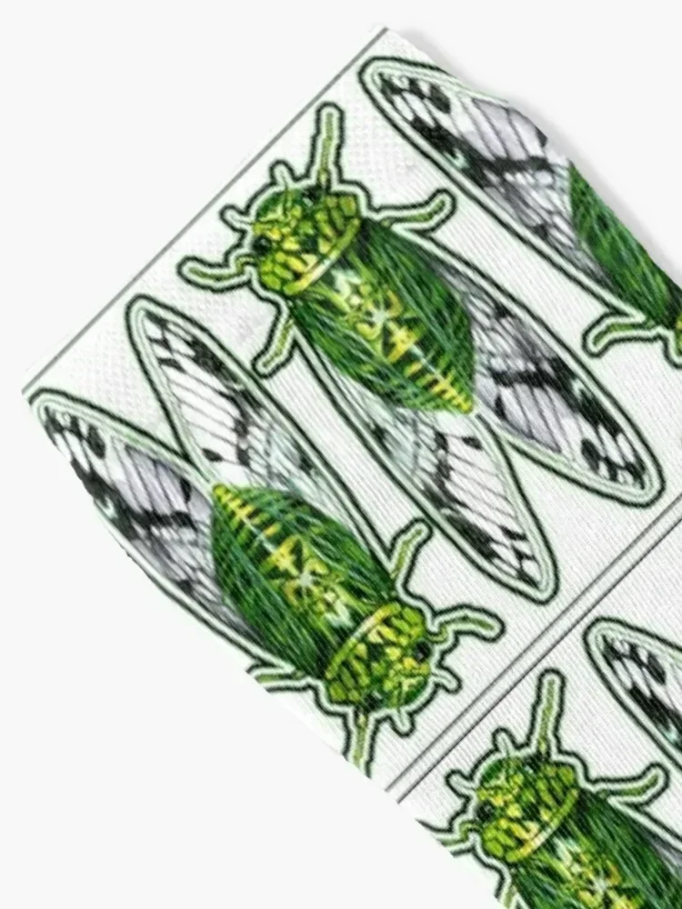 Green Cicadas Socks Lots Toe sports Socks For Women Men's